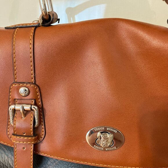 COPY Satchel Crossbody – Faux Leather Plaid & Cognac Brown - Picture 8 of 15